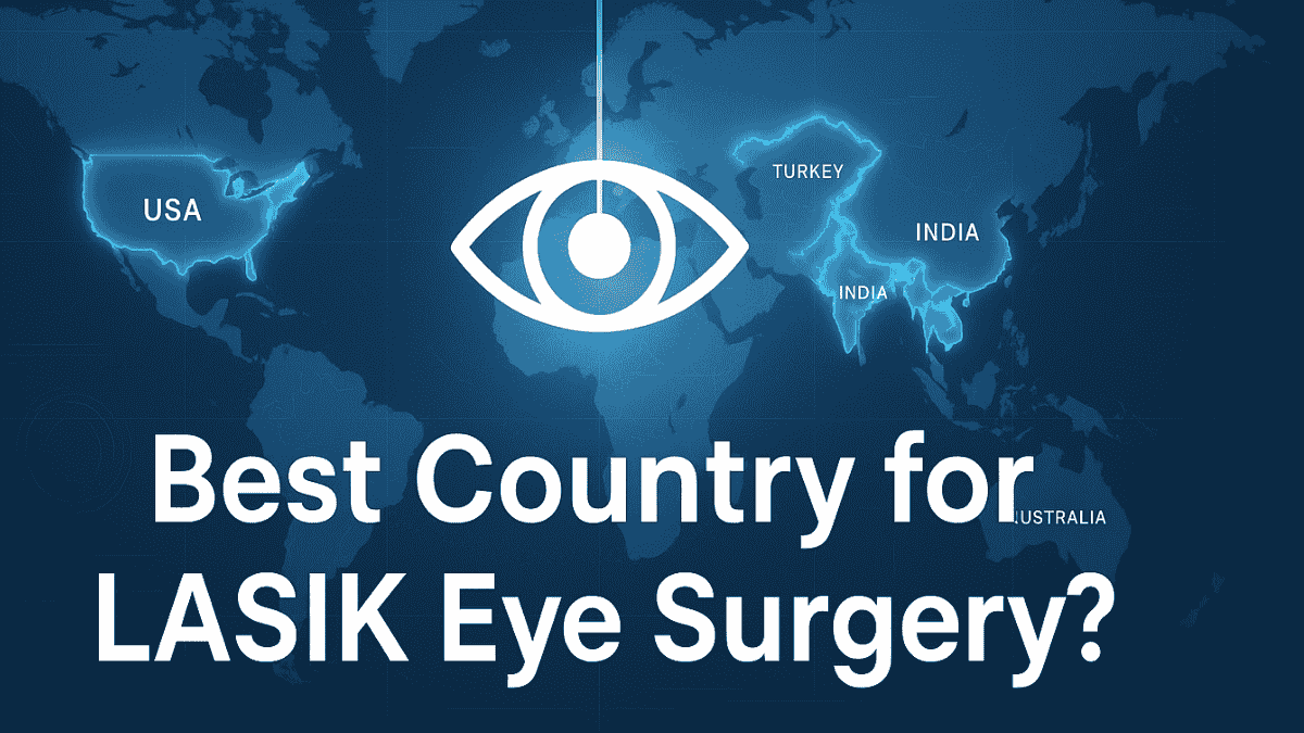 Best country for LASIK eye surgery illustrated on a world map