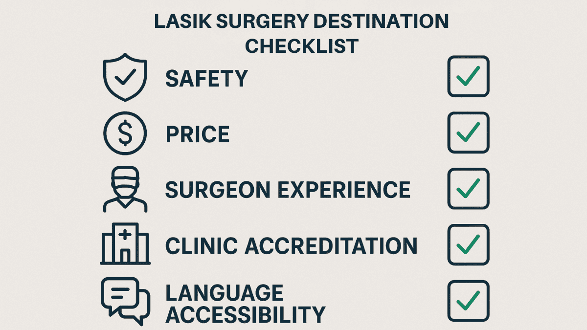 Checklist for comparing LASIK countries by key criteria