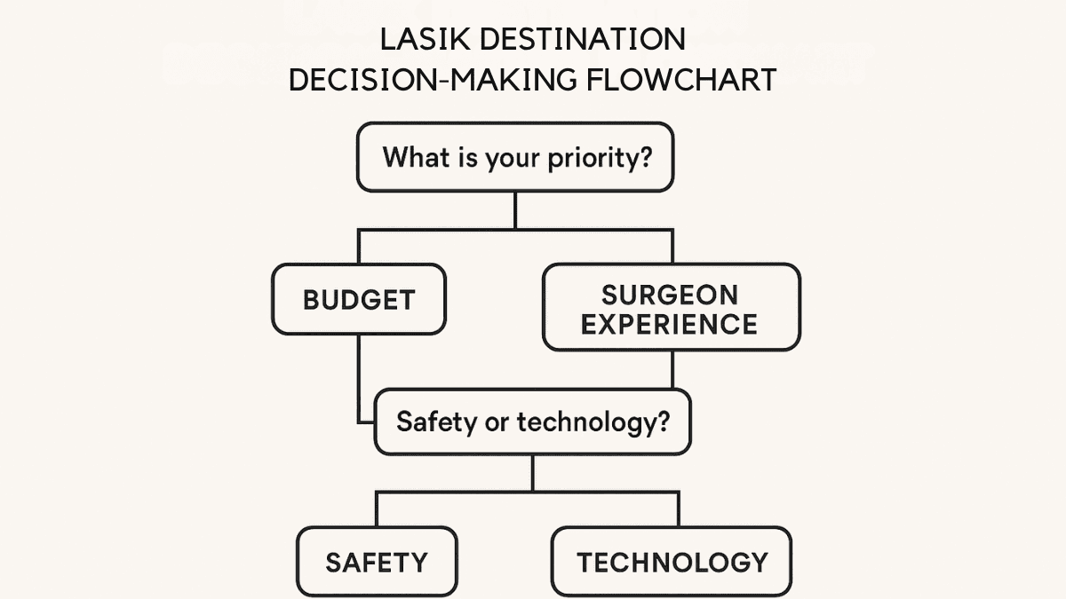 Flowchart for choosing the right country for LASIK surgery