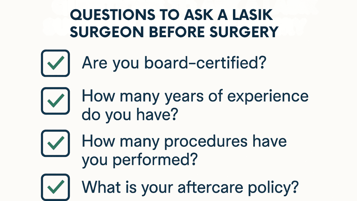 Questions to ask your LASIK surgeon before surgery