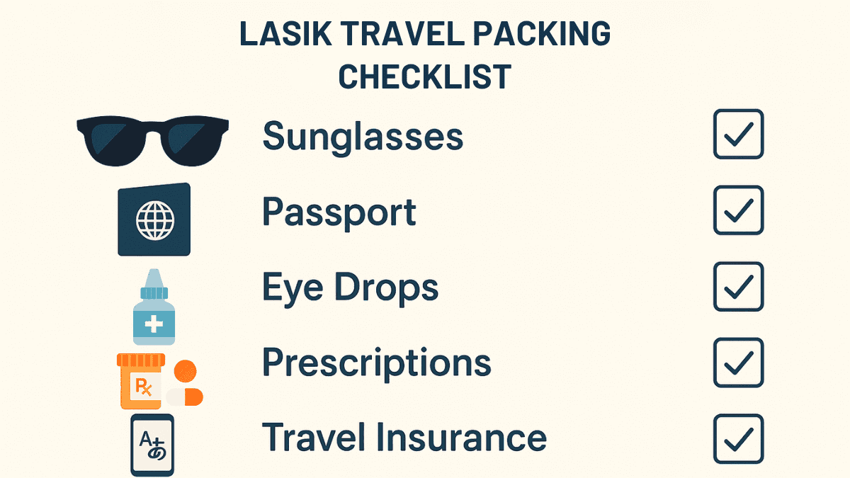 Essential items to pack for LASIK medical travel