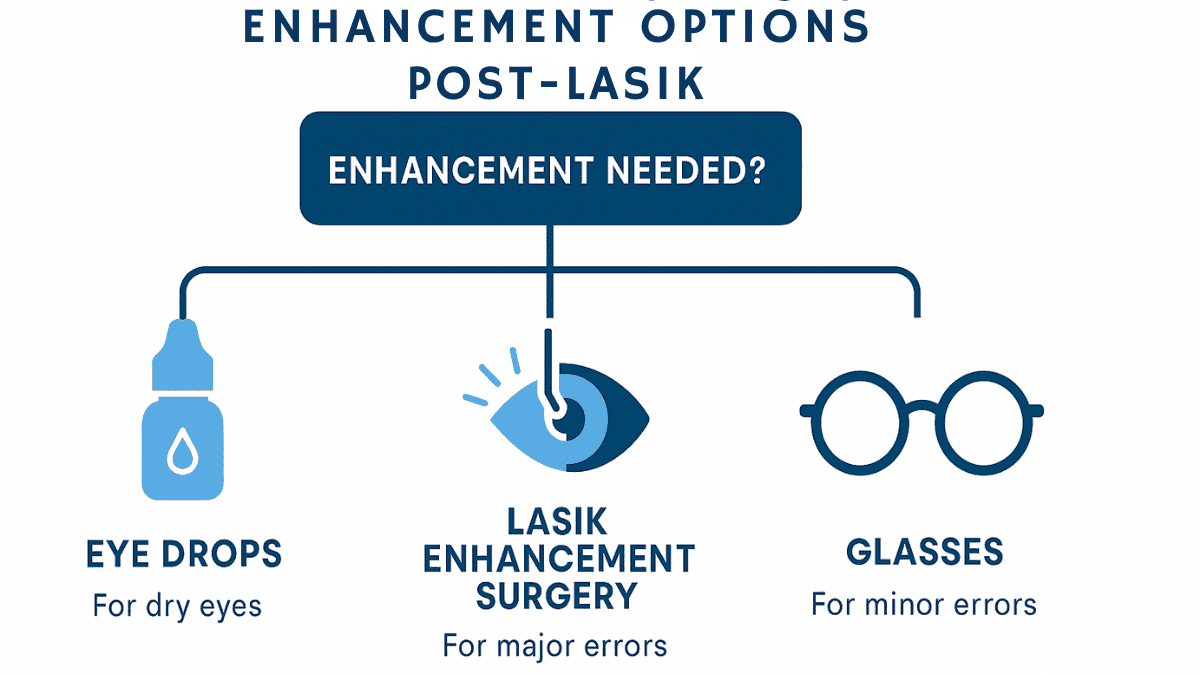 Visual guide showing common ways to improve residual vision after LASIK surgery.