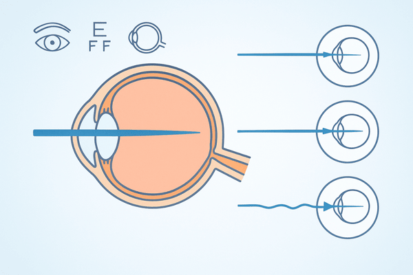 Visual concept of refractive eye errors and conditions