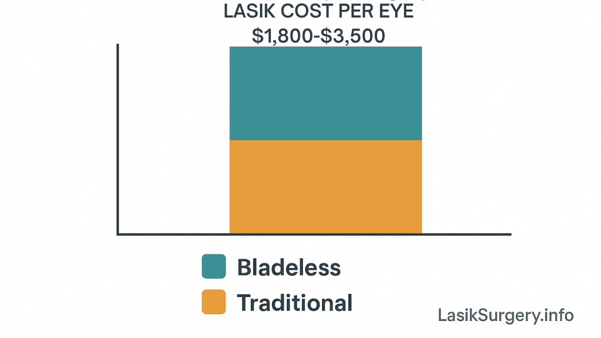 Bar chart comparing LASIK cost types in Texas for 2025