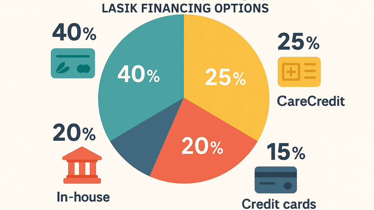 Pie chart of LASIK payment methods used by Texans