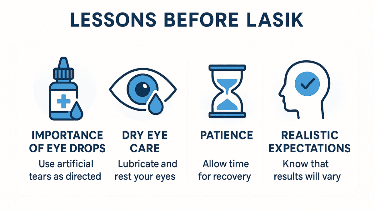 Infographic about what to know before getting LASIK