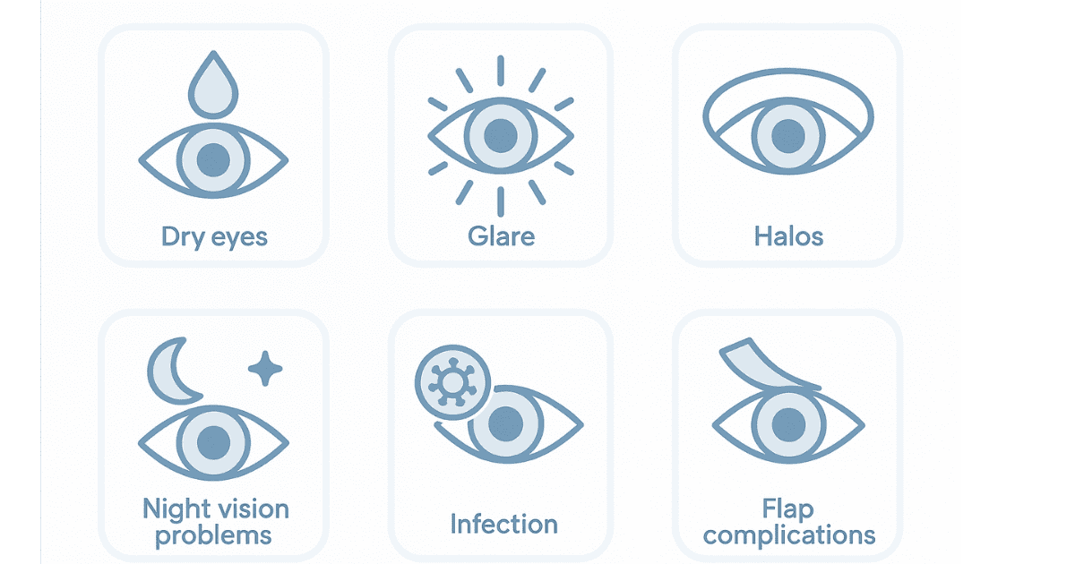 Risks and side effects of LASIK eye surgery infographic