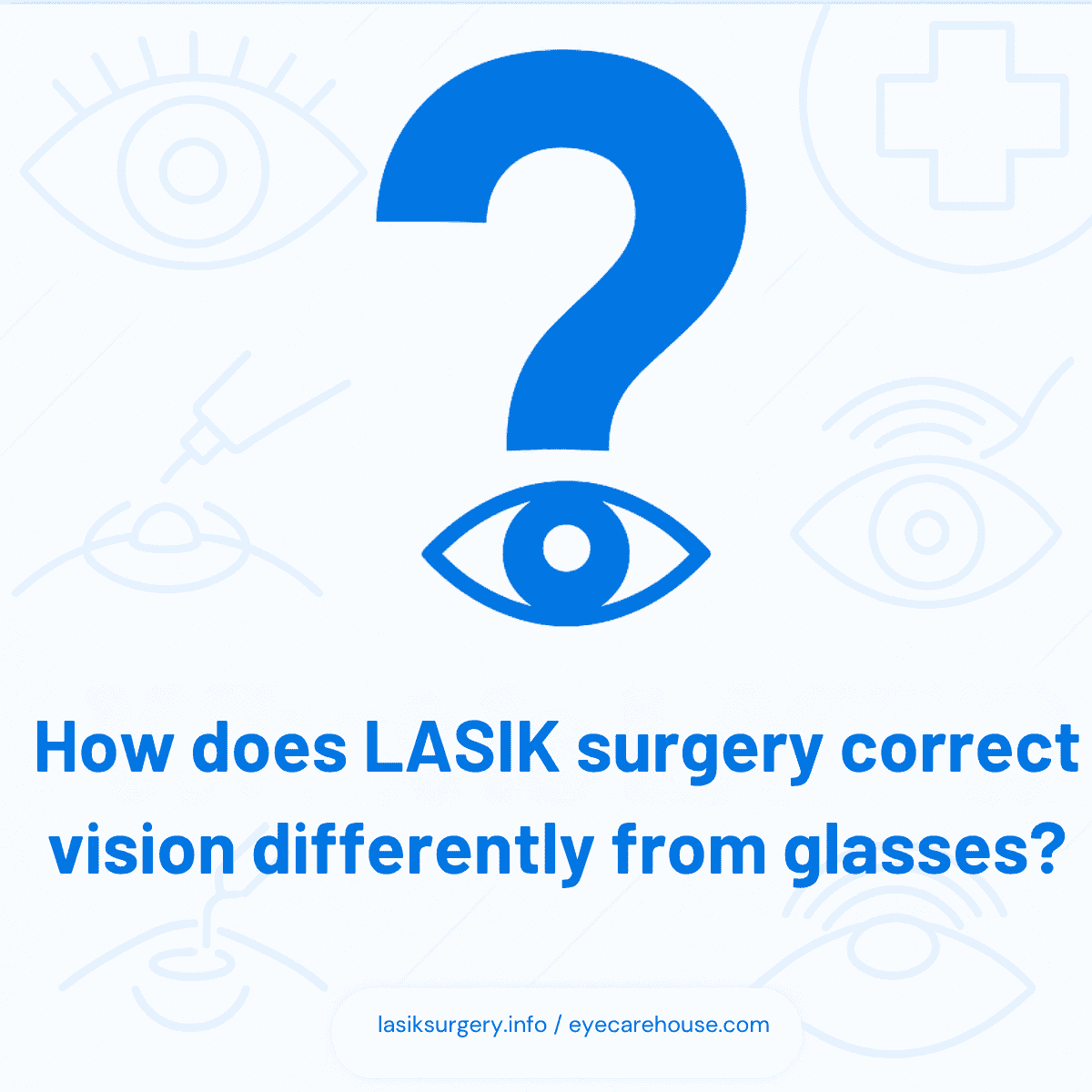 How LASIK Works Differently Diagram of LASIK reshaping the cornea compared to glasses
