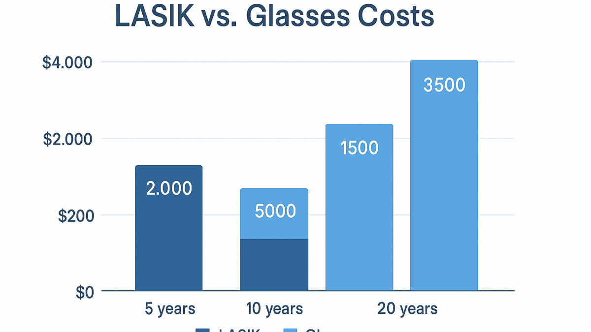 LASIK vs glasses long-term cost comparison chart