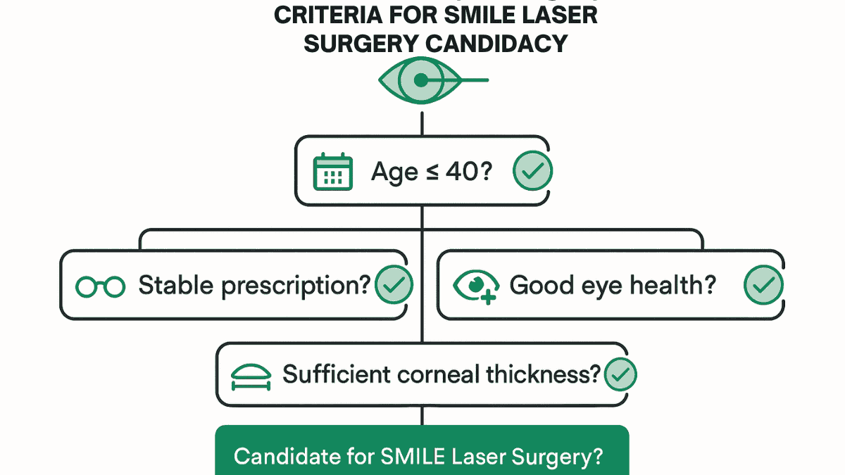Infographic outlining who is a good candidate for SMILE laser eye surgery.