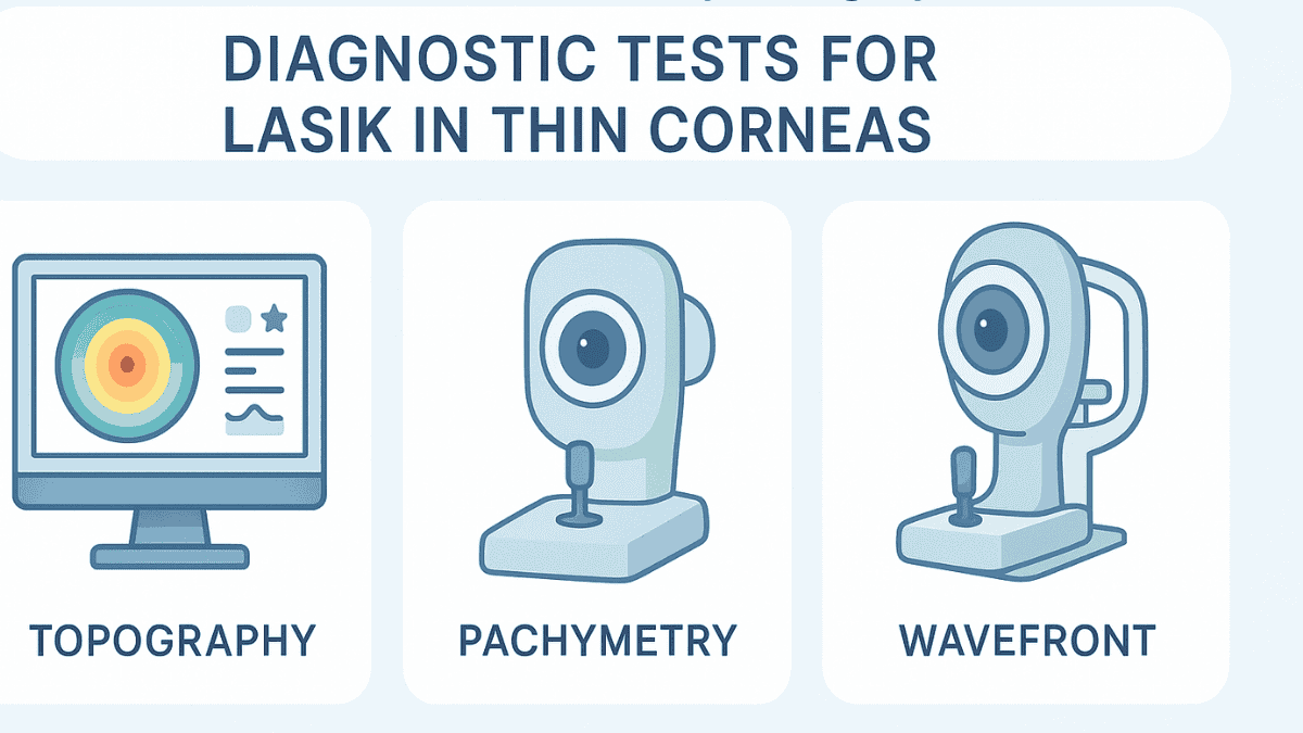 Corneal topography, pachymetry, wavefront analysis for LASIK candidacy
