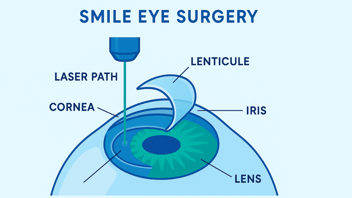 Visual breakdown of SMILE laser eye surgery procedure