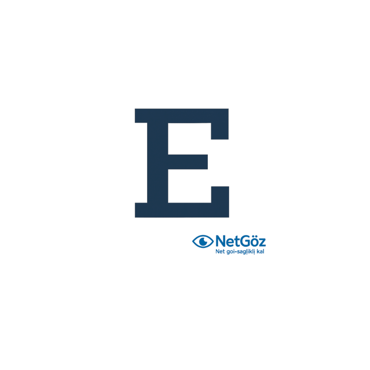 Custom eye chart displaying the letter E in Snellen format