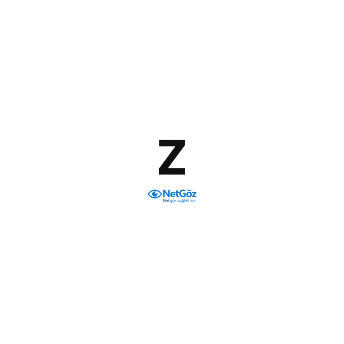 Custom eye chart displaying the letter Z in Snellen format